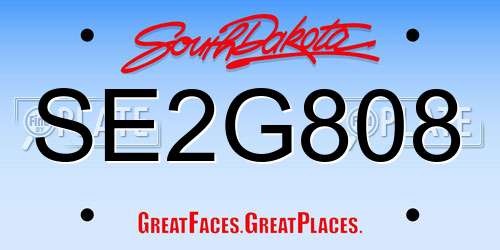SE2G808 South Dakota License Plate