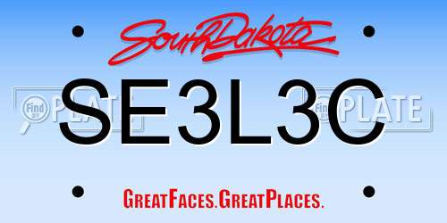 SE3L3C South Dakota License Plate
