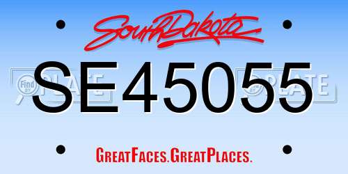 SE45055 South Dakota License Plate