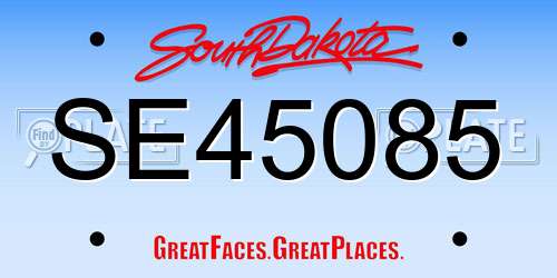 SE45085 South Dakota License Plate