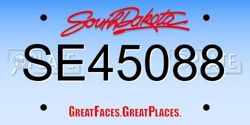 SE45088 South Dakota License Plate