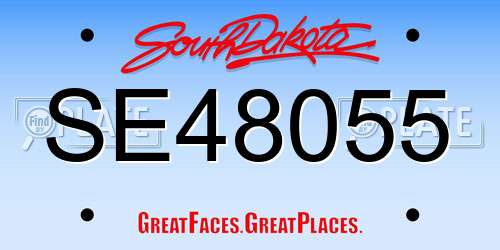 SE48055 South Dakota License Plate