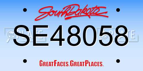 SE48058 South Dakota License Plate