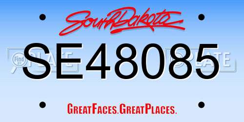 SE48085 South Dakota License Plate
