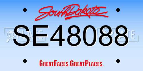 SE48088 South Dakota License Plate