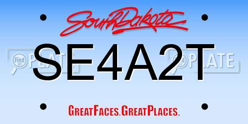 SE4A2T South Dakota License Plate