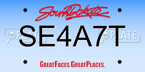 SE4A7T South Dakota License Plate
