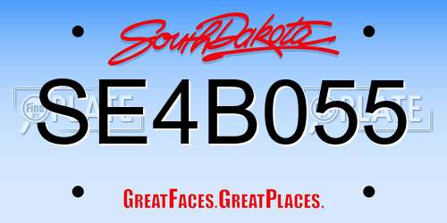 SE4B055 South Dakota License Plate