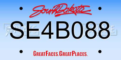 SE4B088 South Dakota License Plate