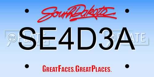 SE4D3A South Dakota License Plate