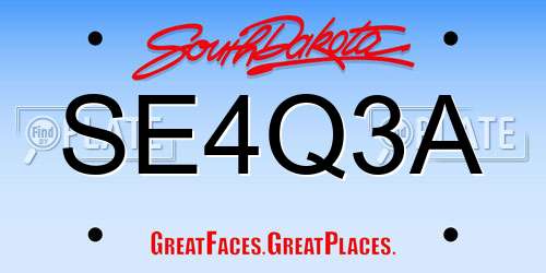 SE4Q3A South Dakota License Plate