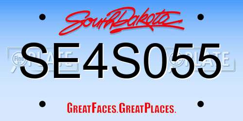 SE4S055 South Dakota License Plate