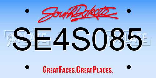 SE4S085 South Dakota License Plate