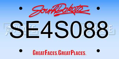 SE4S088 South Dakota License Plate