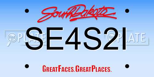 SE4S2I South Dakota License Plate