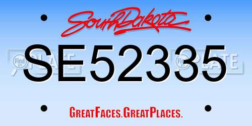 SE52335 South Dakota License Plate