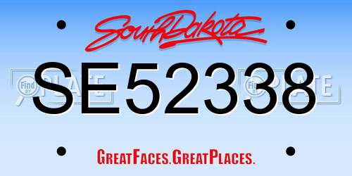 SE52338 South Dakota License Plate