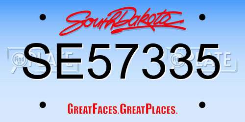 SE57335 South Dakota License Plate