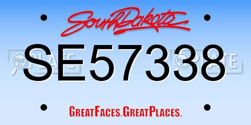 SE57338 South Dakota License Plate