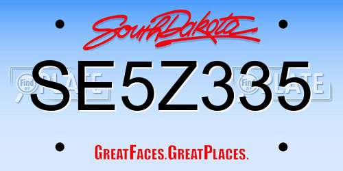SE5Z335 South Dakota License Plate