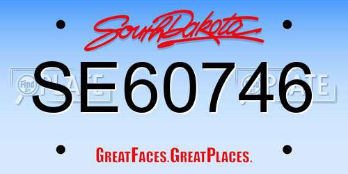 SE60746 South Dakota License Plate