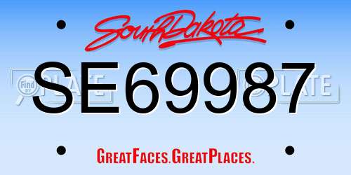 SE69987 South Dakota License Plate