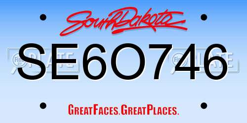 SE6O746 South Dakota License Plate