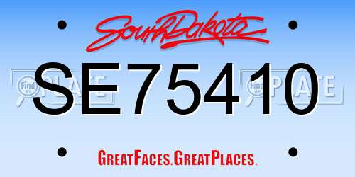 SE75410 South Dakota License Plate