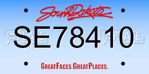 SE78410 South Dakota License Plate