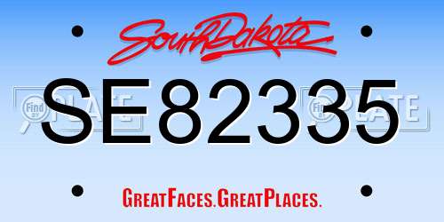 SE82335 South Dakota License Plate
