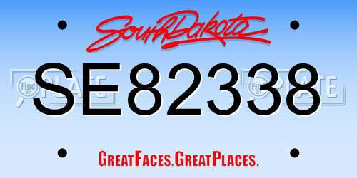 SE82338 South Dakota License Plate