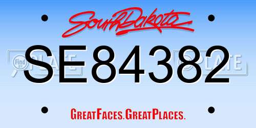 SE84382 South Dakota License Plate