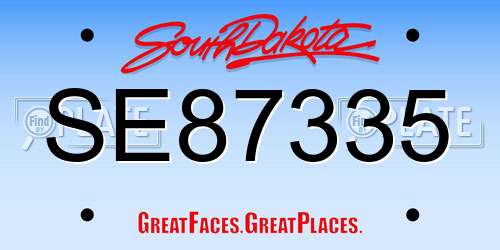 SE87335 South Dakota License Plate