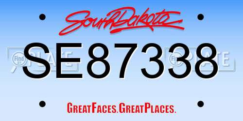 SE87338 South Dakota License Plate