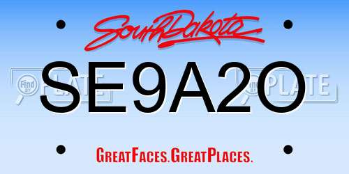 SE9A2O South Dakota License Plate