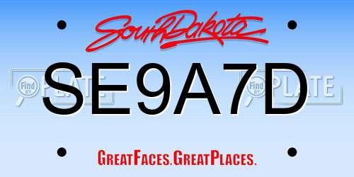 SE9A7D South Dakota License Plate