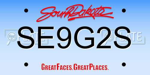 SE9G2S South Dakota License Plate