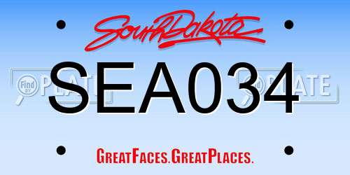 SEA034 South Dakota License Plate