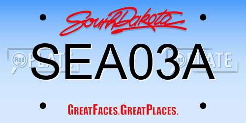 SEA03A South Dakota License Plate