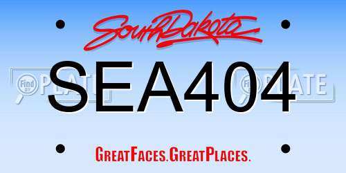 SEA404 South Dakota License Plate