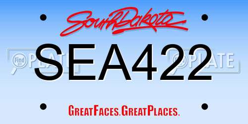 SEA422 South Dakota License Plate
