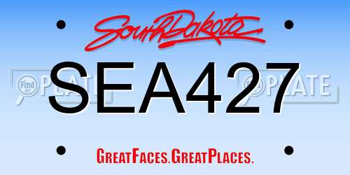 SEA427 South Dakota License Plate