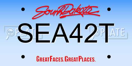 SEA42T South Dakota License Plate