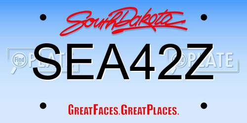 SEA42Z South Dakota License Plate