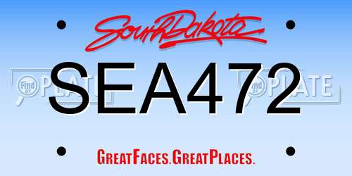 SEA472 South Dakota License Plate