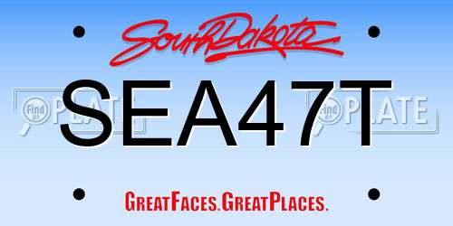SEA47T South Dakota License Plate