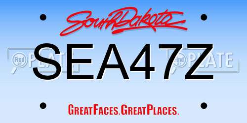 SEA47Z South Dakota License Plate