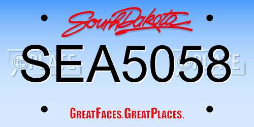 SEA5058 South Dakota License Plate