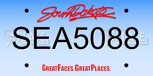 SEA5088 South Dakota License Plate
