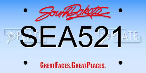 SEA521 South Dakota License Plate